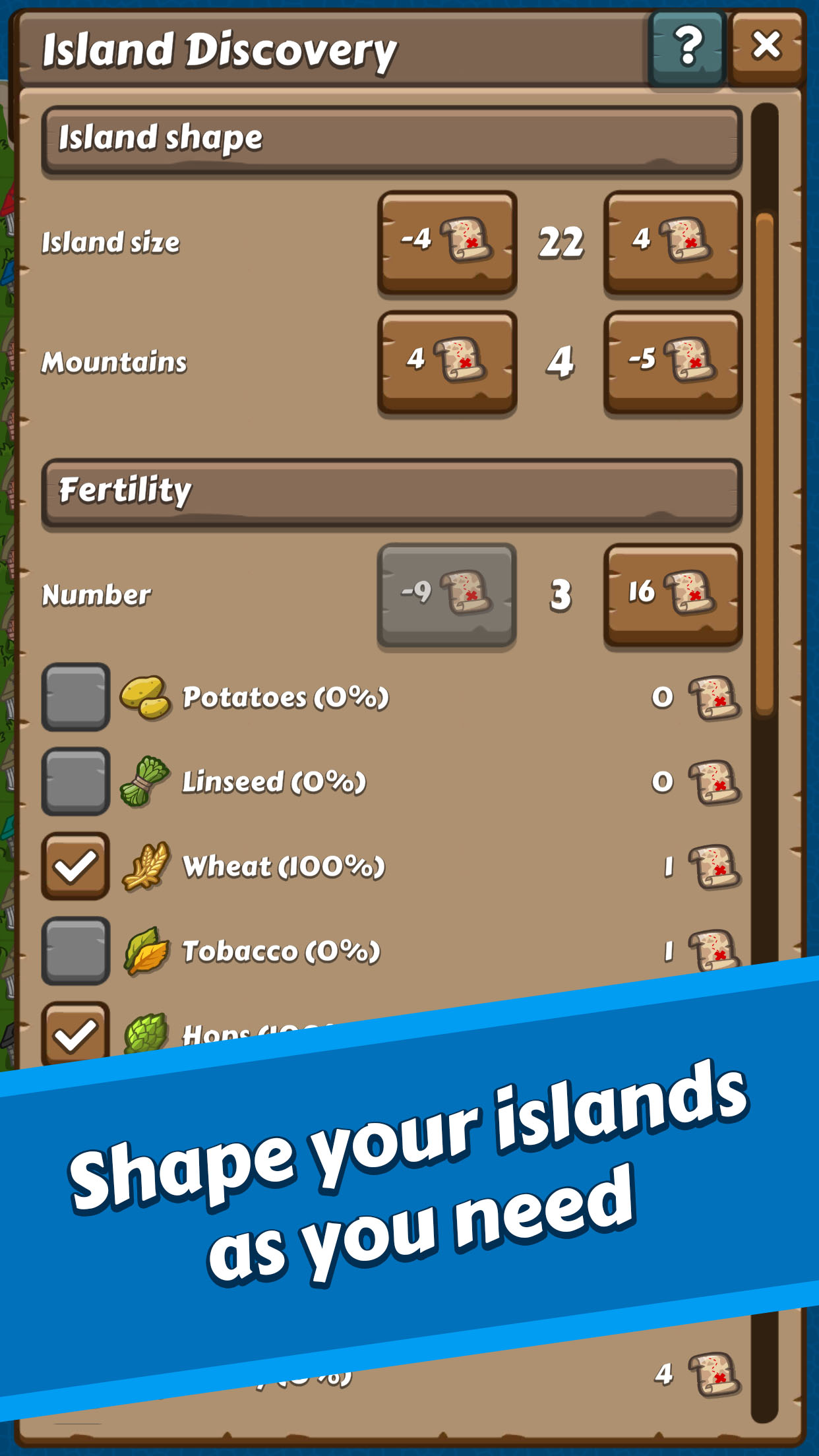 Screenshot Shape your islands as you need