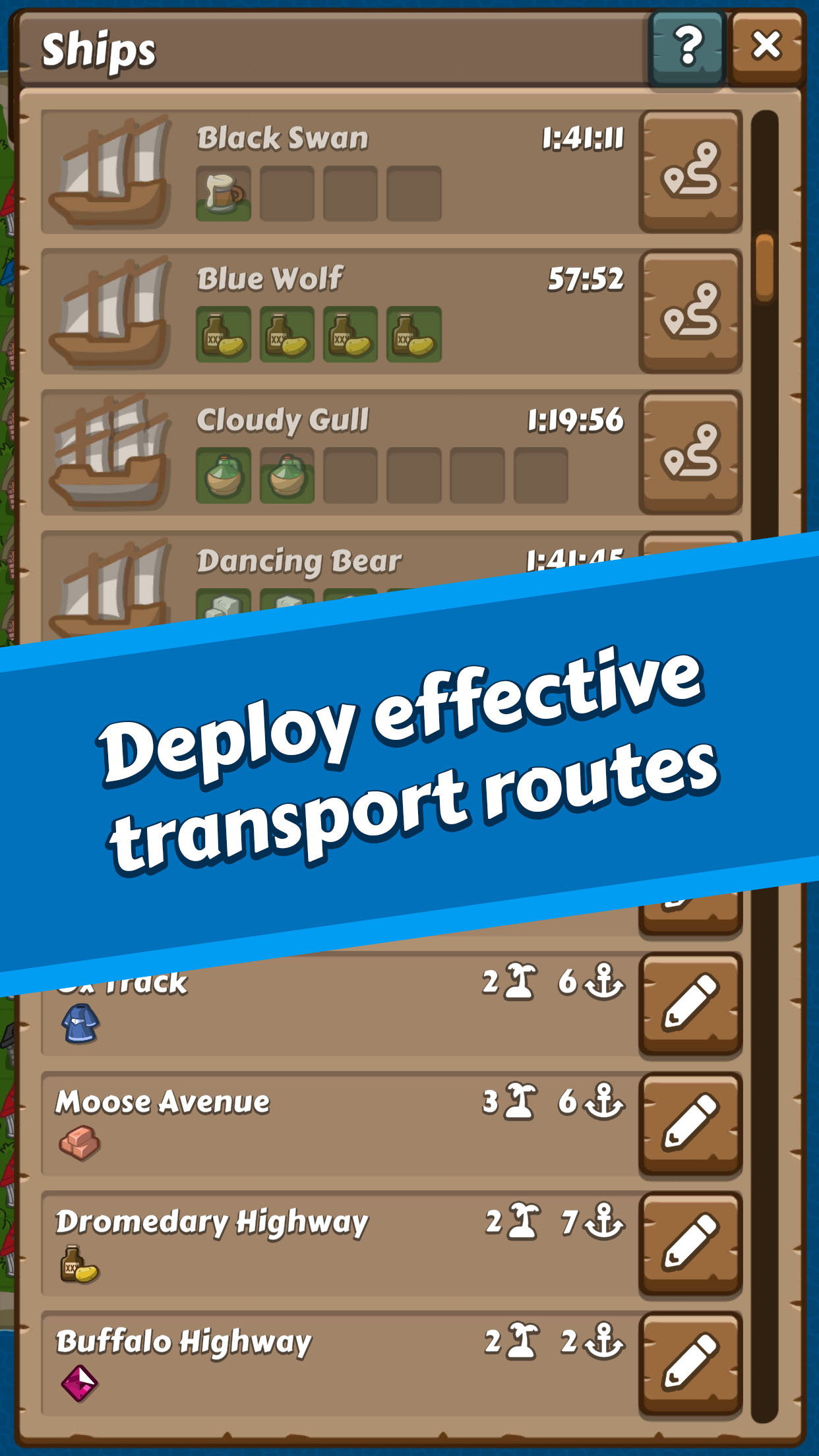 Screenshot Deploy effective transport routes