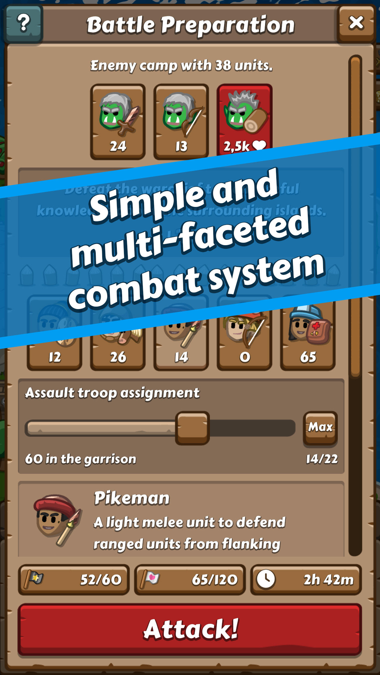 Screenshot Simple and multi-faceted combat system